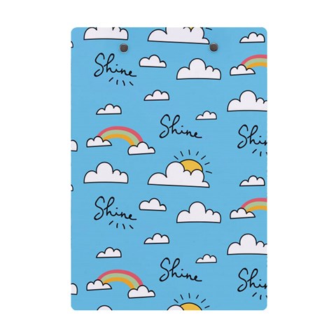 Seamless Pattern Vector Owl Cartoon With Bugs A5 Acrylic Clipboard from ArtsNow.com Back