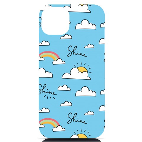 Seamless Pattern Vector Owl Cartoon With Bugs iPhone 14 Plus Black UV Print Case from ArtsNow.com Front