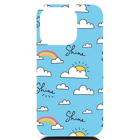 Seamless Pattern Vector Owl Cartoon With Bugs iPhone 14 Pro Black UV Print Case from ArtsNow.com Front
