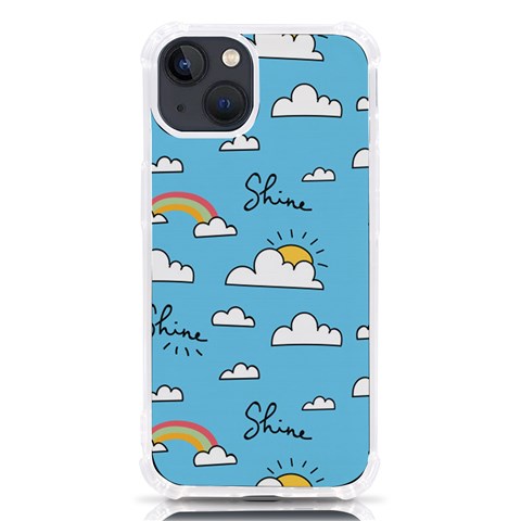 Seamless Pattern Vector Owl Cartoon With Bugs iPhone 13 TPU UV Print Case from ArtsNow.com Front