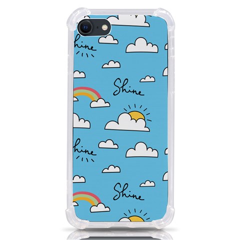 Seamless Pattern Vector Owl Cartoon With Bugs iPhone SE from ArtsNow.com Front