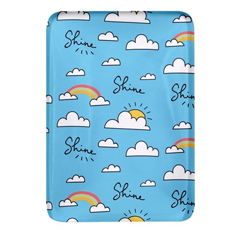 Seamless Pattern Vector Owl Cartoon With Bugs Rectangular Glass Fridge Magnet (4 pack) from ArtsNow.com Front