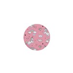 Cute Unicorn Seamless Pattern 1  Mini Buttons