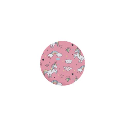 Cute Unicorn Seamless Pattern 1  Mini Magnets from ArtsNow.com Front