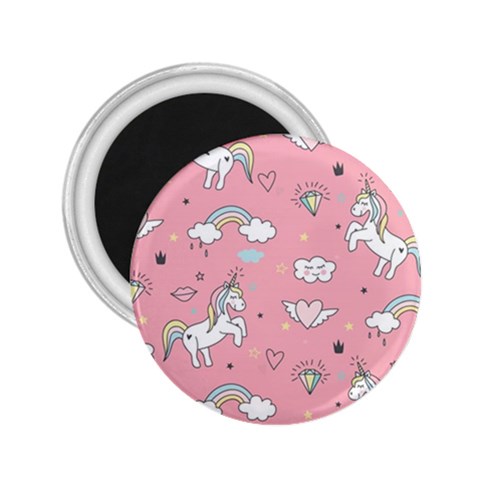 Cute Unicorn Seamless Pattern 2.25  Magnets from ArtsNow.com Front