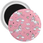 Cute Unicorn Seamless Pattern 3  Magnets