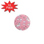 Cute Unicorn Seamless Pattern 1  Mini Magnet (10 pack) 