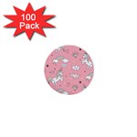 Cute Unicorn Seamless Pattern 1  Mini Buttons (100 pack) 