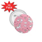Cute Unicorn Seamless Pattern 1.75  Buttons (10 pack)