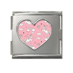 Cute Unicorn Seamless Pattern Mega Link Heart Italian Charm (18mm)