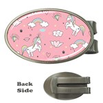 Cute Unicorn Seamless Pattern Money Clips (Oval) 