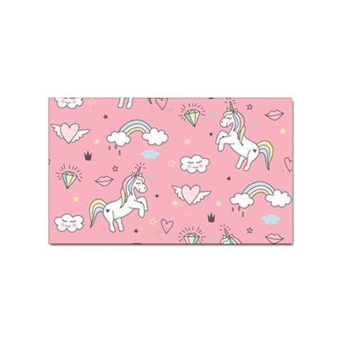 Cute Unicorn Seamless Pattern Sticker (Rectangular) from ArtsNow.com Front