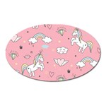 Cute Unicorn Seamless Pattern Oval Magnet