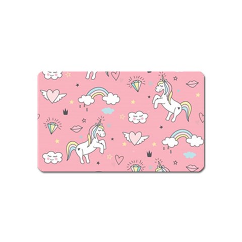 Cute Unicorn Seamless Pattern Magnet (Name Card) from ArtsNow.com Front