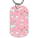 Cute Unicorn Seamless Pattern Dog Tag (One Side)
