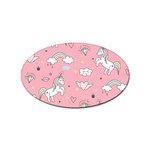 Cute Unicorn Seamless Pattern Sticker Oval (10 pack)