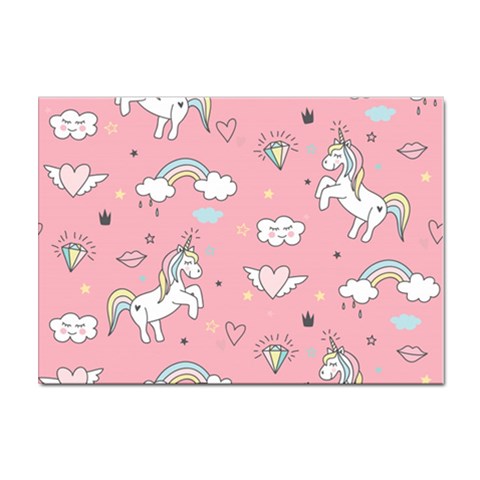 Cute Unicorn Seamless Pattern Sticker A4 (10 pack) from ArtsNow.com Front
