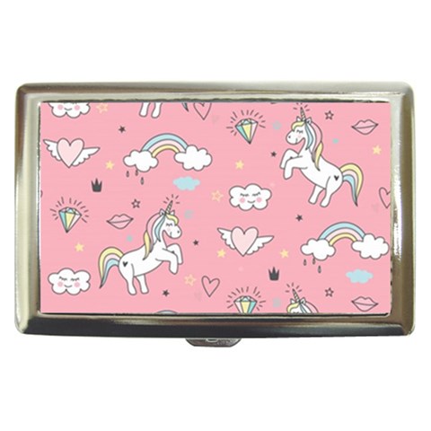 Cute Unicorn Seamless Pattern Cigarette Money Case from ArtsNow.com Front