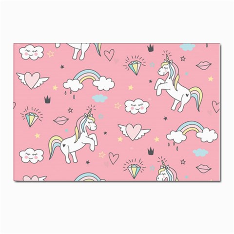 Cute Unicorn Seamless Pattern Postcards 5  x 7  (Pkg of 10) from ArtsNow.com Front