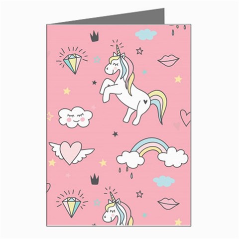 Cute Unicorn Seamless Pattern Greeting Card from ArtsNow.com Left