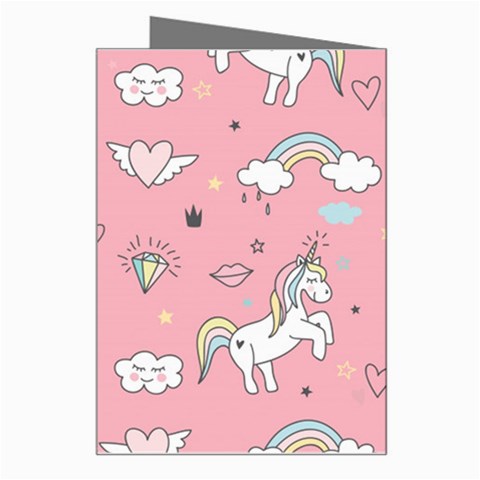 Cute Unicorn Seamless Pattern Greeting Card from ArtsNow.com Right