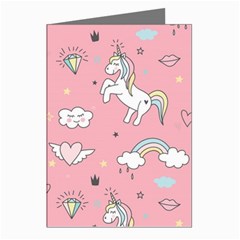 Cute Unicorn Seamless Pattern Greeting Cards (Pkg of 8) from ArtsNow.com Left