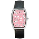 Cute Unicorn Seamless Pattern Barrel Style Metal Watch