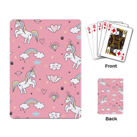 Cute Unicorn Seamless Pattern Playing Cards Single Design (Rectangle) from ArtsNow.com Back