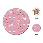 Cute Unicorn Seamless Pattern Playing Cards Single Design (Round)