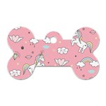 Cute Unicorn Seamless Pattern Dog Tag Bone (One Side)