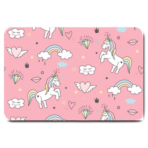 Cute Unicorn Seamless Pattern Large Doormat from ArtsNow.com 30 x20  Door Mat