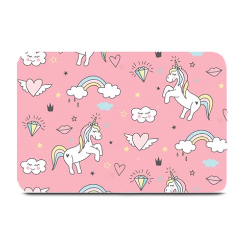 Cute Unicorn Seamless Pattern Plate Mats from ArtsNow.com 18 x12  Plate Mat