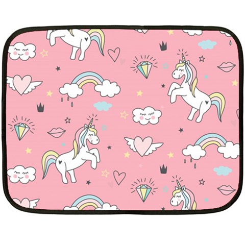 Cute Unicorn Seamless Pattern Two Sides Fleece Blanket (Mini) from ArtsNow.com 35 x27  Blanket Back