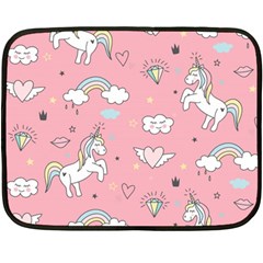 Cute Unicorn Seamless Pattern Two Sides Fleece Blanket (Mini) from ArtsNow.com 35 x27  Blanket Back