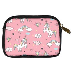 Cute Unicorn Seamless Pattern Digital Camera Leather Case from ArtsNow.com Back