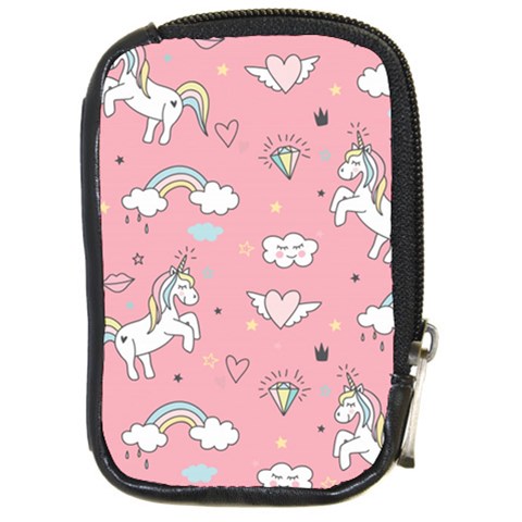 Cute Unicorn Seamless Pattern Compact Camera Leather Case from ArtsNow.com Front