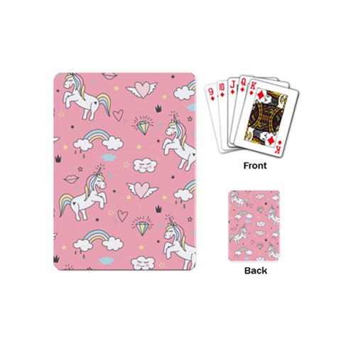 Cute Unicorn Seamless Pattern Playing Cards Single Design (Mini) from ArtsNow.com Back