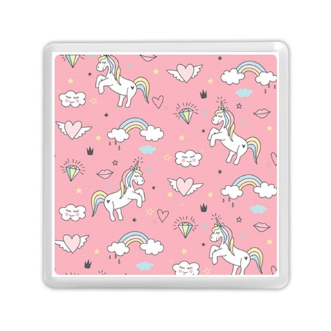 Cute Unicorn Seamless Pattern Memory Card Reader (Square) from ArtsNow.com Front