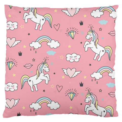 Cute Unicorn Seamless Pattern Large Cushion Case (Two Sides) from ArtsNow.com Front