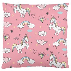 Cute Unicorn Seamless Pattern Large Cushion Case (Two Sides) from ArtsNow.com Back