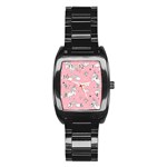 Cute Unicorn Seamless Pattern Stainless Steel Barrel Watch