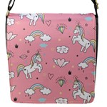 Cute Unicorn Seamless Pattern Flap Closure Messenger Bag (S)