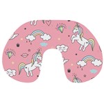 Cute Unicorn Seamless Pattern Travel Neck Pillow