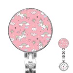 Cute Unicorn Seamless Pattern Stainless Steel Nurses Watch