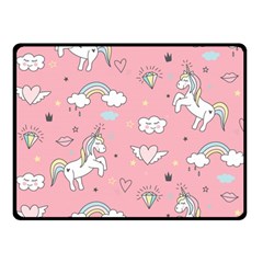 Cute Unicorn Seamless Pattern Two Sides Fleece Blanket (Small) from ArtsNow.com 45 x34  Blanket Back