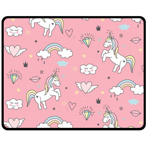 Cute Unicorn Seamless Pattern Two Sides Fleece Blanket (Medium) from ArtsNow.com 58.8 x47.4  Blanket Front