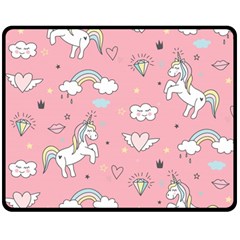 Cute Unicorn Seamless Pattern Two Sides Fleece Blanket (Medium) from ArtsNow.com 58.8 x47.4  Blanket Back