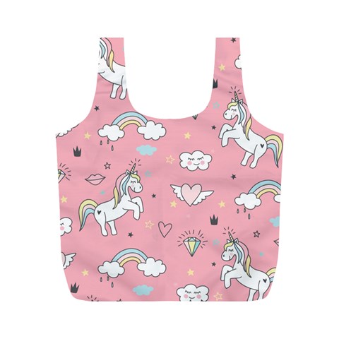 Cute Unicorn Seamless Pattern Full Print Recycle Bag (M) from ArtsNow.com Front