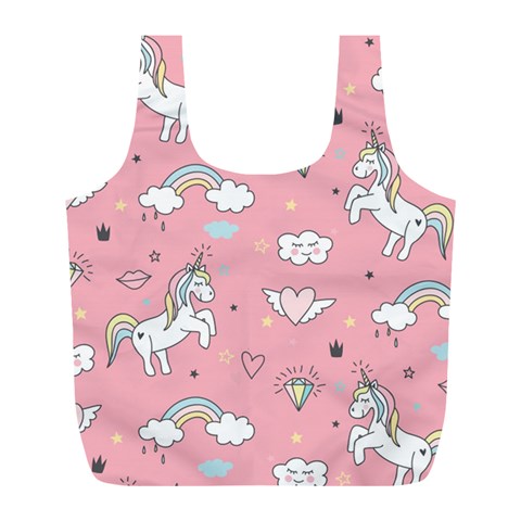 Cute Unicorn Seamless Pattern Full Print Recycle Bag (L) from ArtsNow.com Front