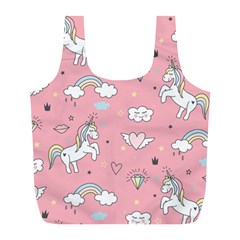 Cute Unicorn Seamless Pattern Full Print Recycle Bag (L) from ArtsNow.com Back